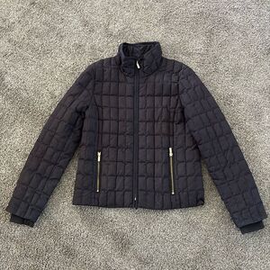 J. Crew / Black quilted down puffer jacket Small